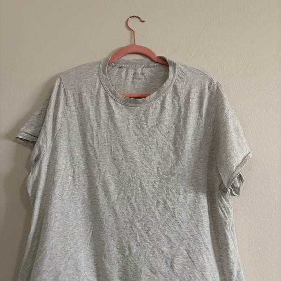 Fabletics 100% Cotton Tee Light Gray Heather 2X soft casual baby tee t-shirt - Picture 3 of 8